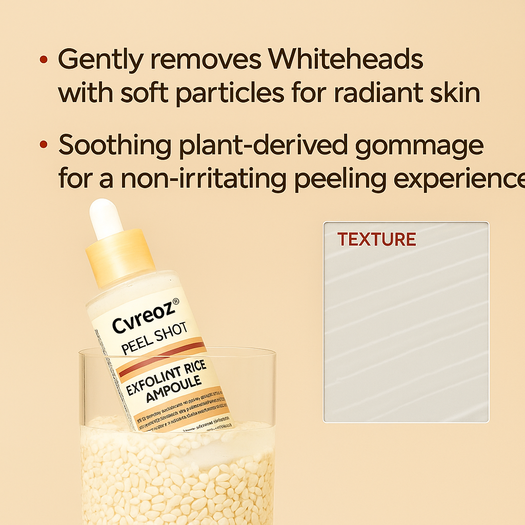 Cvreoz® Official – Peel Shot Glow Rice Ampoule Set | Brightening, Exfoliating, Moisturizing & Anti-Aging Serum for All Skin Types