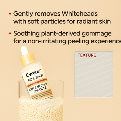 Cvreoz® Official – Peel Shot Glow Rice Ampoule Set | Brightening, Exfoliating, Moisturizing & Anti-Aging Serum for All Skin Types
