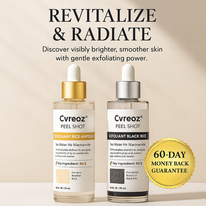 Cvreoz® Official – Peel Shot Glow Rice Ampoule Set | Brightening, Exfoliating, Moisturizing & Anti-Aging Serum for All Skin Types