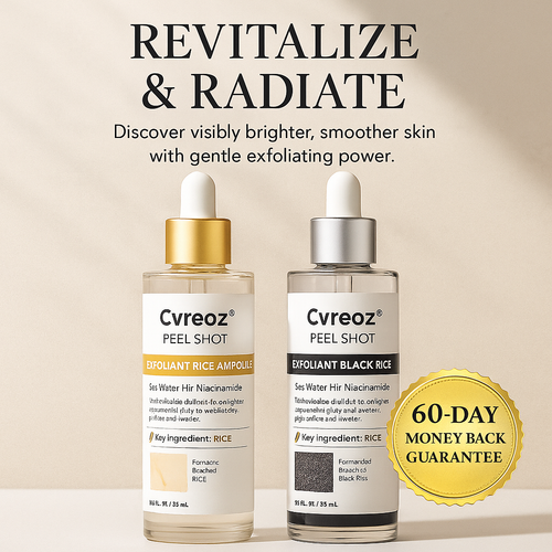 Cvreoz® Official – Peel Shot Glow Rice Ampoule Set | Brightening, Exfoliating, Moisturizing & Anti-Aging Serum for All Skin Types